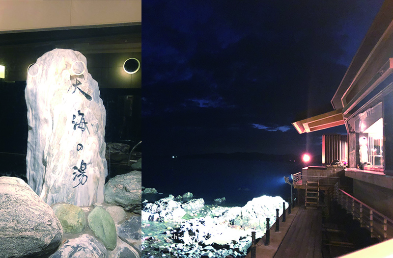 兵庫赤穗銀波莊露天溫泉池，夜晚泡湯欣賞星空、浪濤聲