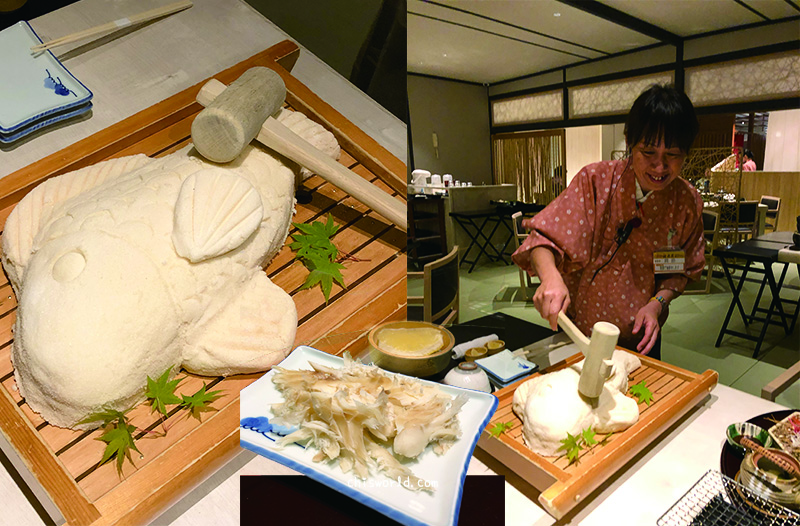 兵庫赤穗銀波莊餐點招牌，鹽釜鯛魚