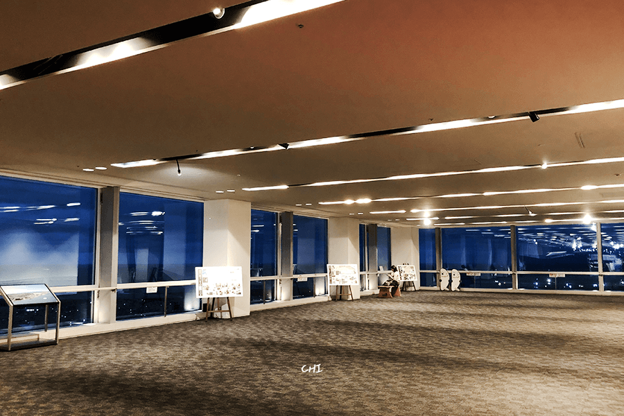 新潟夜景推薦 新潟朱鷺MESSE展望室內部空間寬敞