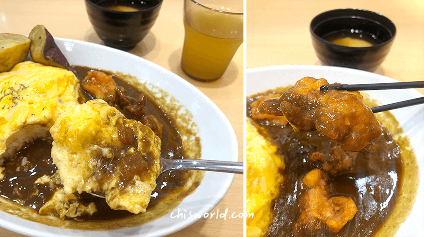 Joyfull珍有福唐揚雞咖哩蛋包飯口味中規中矩，炸雞偏鹹，很日式味