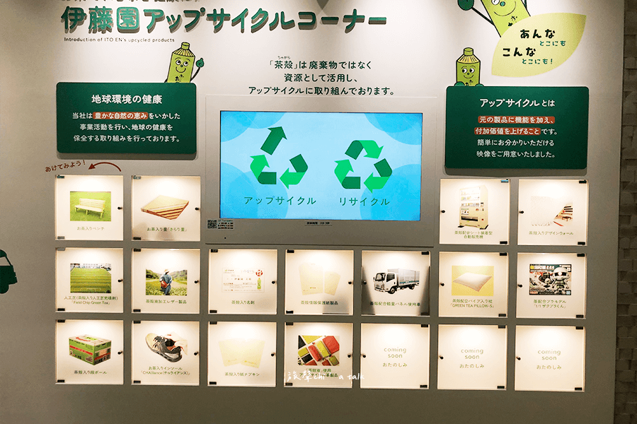 東京伊藤園お茶博物館的茶渣循環再利用展示區域